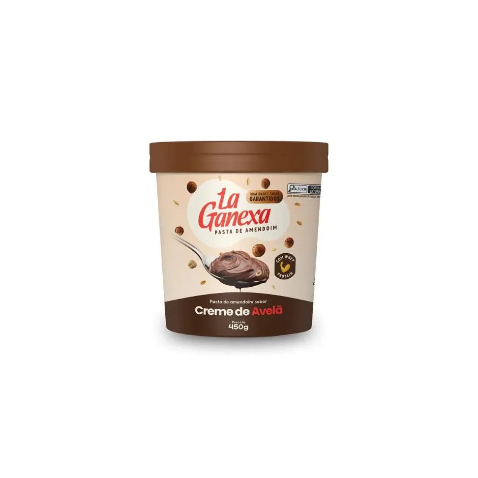 Pasta de Amendoim Creme de Avelã e Whey 450G – La Ganexa