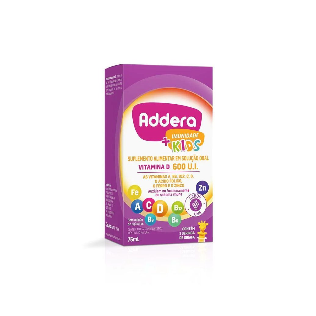 Polivitamínico Addera +Imunidade Kids Uva Infantil 75ml