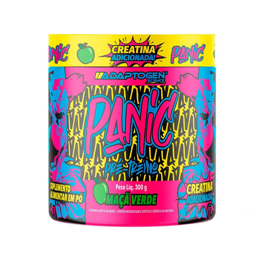 Pré-treino Adaptogen Panic com Creatina Maçã Verde 300g
