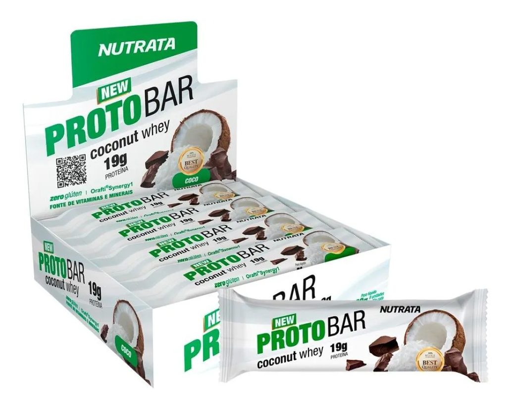 Protobar Whey (8 unidades – 70g) – Sabor: Coconut Whey
