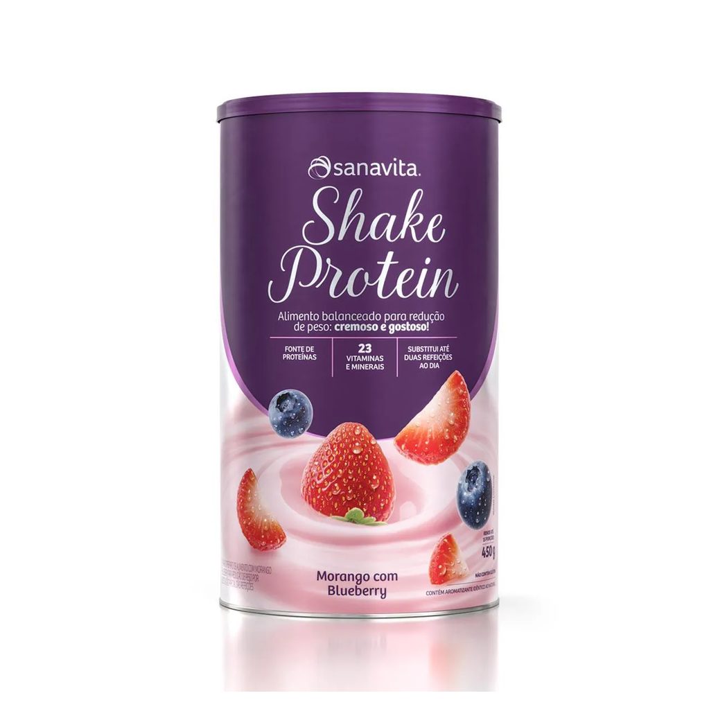 Shake Protein Morango com Blueberry