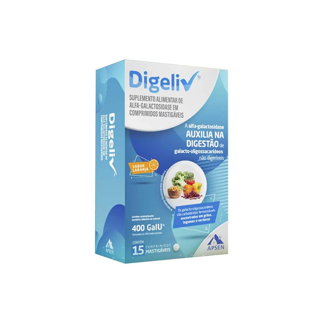 Suplemento Alimentar Digeliv 15 comprimidos mastigáveis