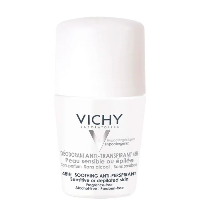 Desodorante Antitranspirante Roll-On Vichy Peles Sensíveis ou Depiladas 48h 50ml
