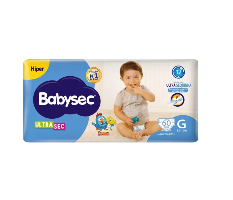 Fralda Babysec Ultra Sec G 60 Unidades