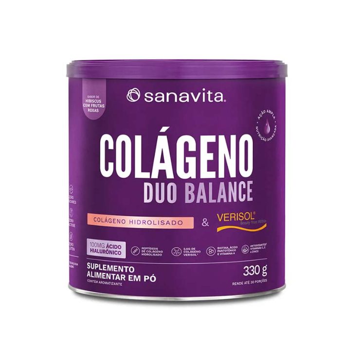 Colágeno Sanavita Duo Balance Hibiscus com Frutas Roxas 330g