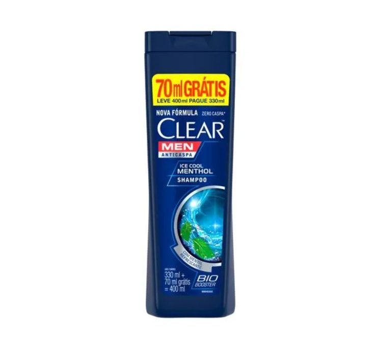Clear Men Shampoo Anticaspa Ice Cool Menthol 400ml