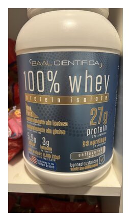 BAAL CIENTIFICA 100% whey protein isolate