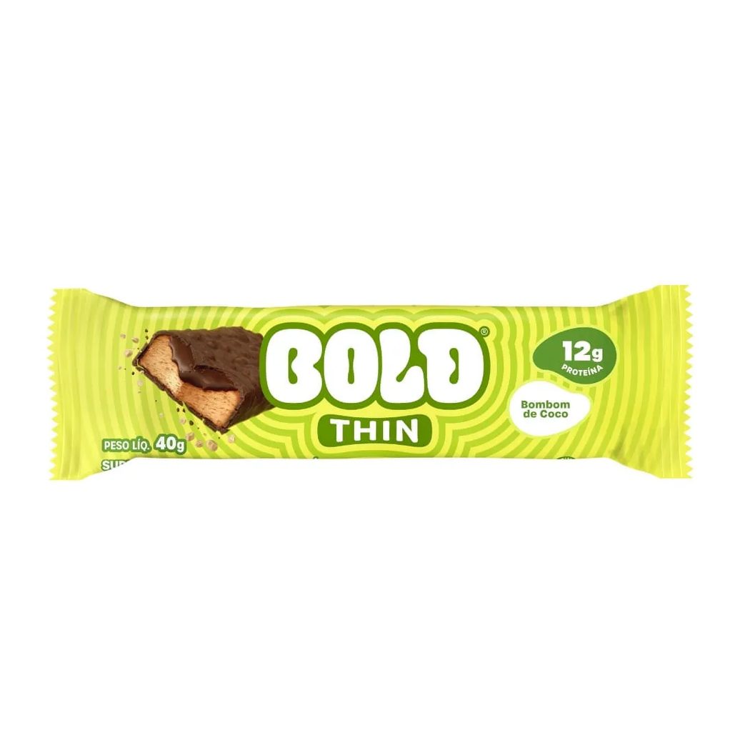Barra De Proteína Bold Thin Bombom De Coco 40g