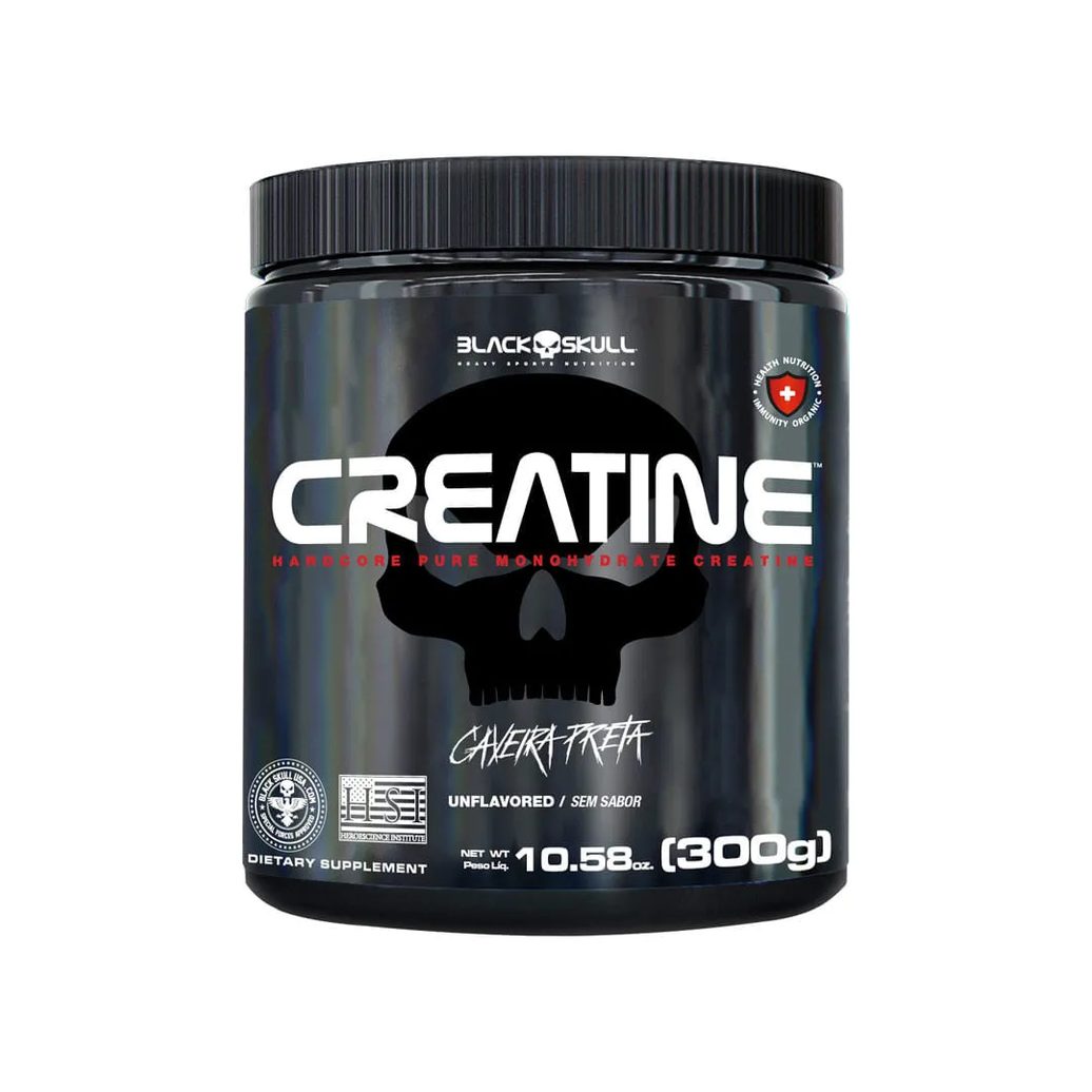 Black Skull Creatina 300gr Sem Sabor