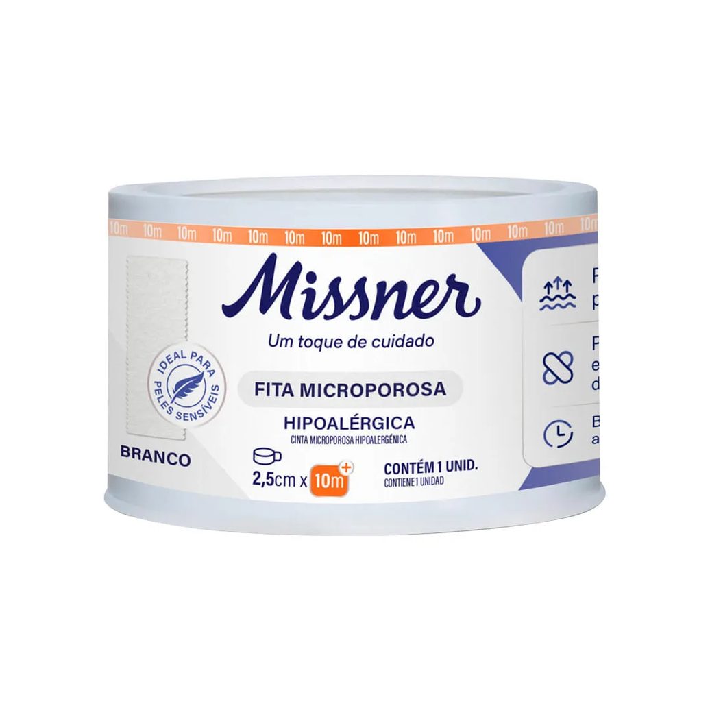Fita Microporosa Missner 2,5cm X 10m Branco