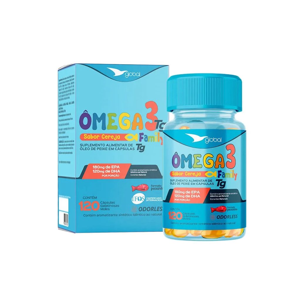 Global Omega 3 Family Com 120 Capsulas Cereja