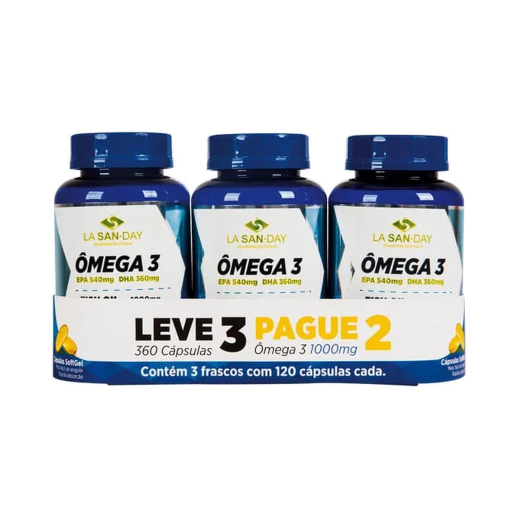 Omega 3 Lasanday 1000mg Leve 360 Pague 240 Capsulas