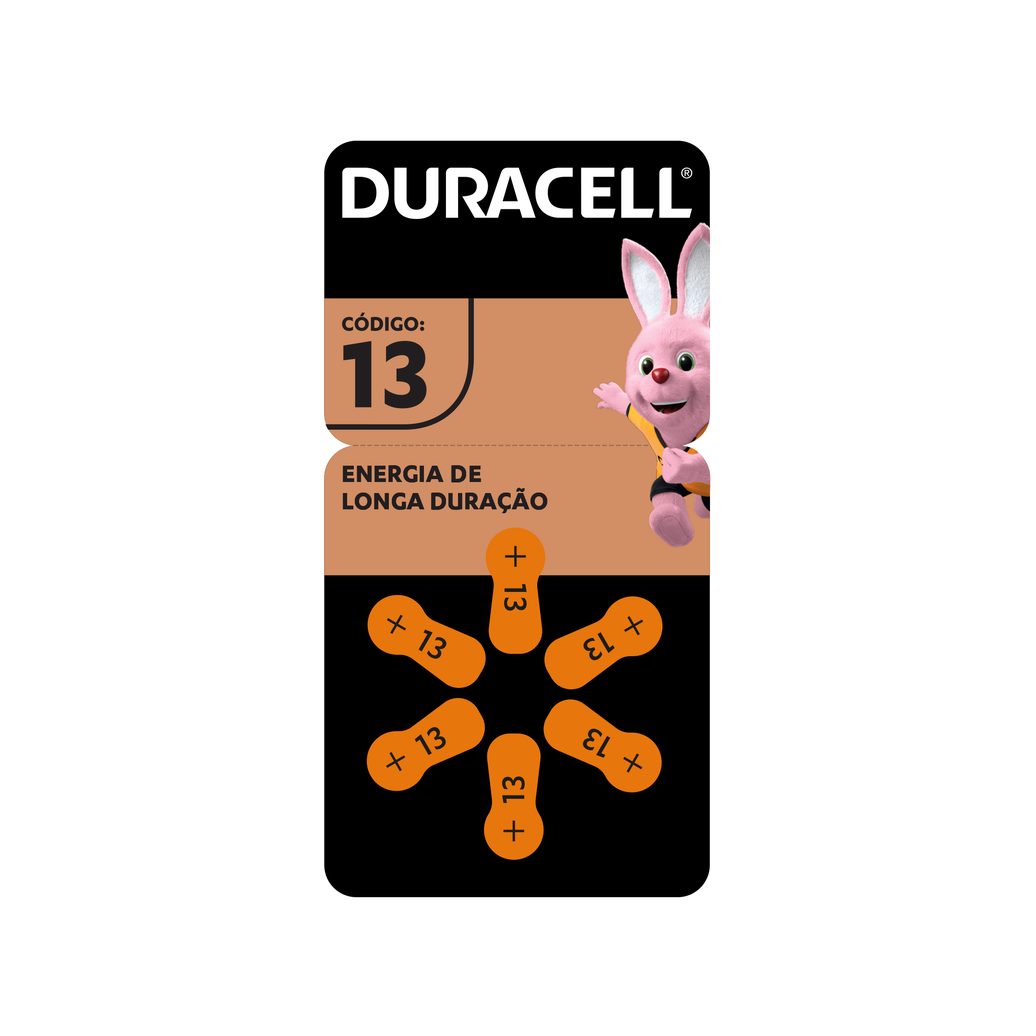 Pilha Auditiva Codigo 13 Duracell Com 6 Unidades