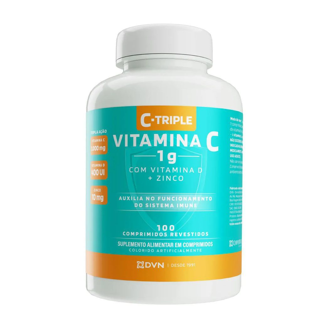 Vitamina C C-Triple Tripla Ação 1g 100 comprimidos