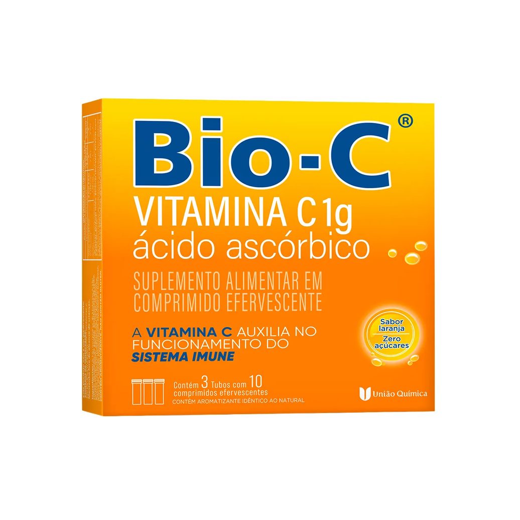 Vitamina C Efervescente Bio-C Laranja 30 comprimidos