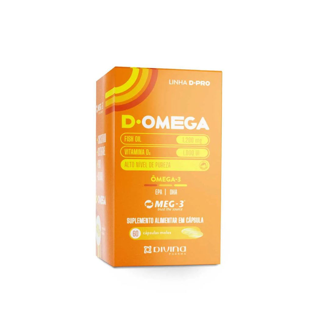 Vitamina D 1.000UI + Ômega 3 1.200mg D-Omega 60 cápsulas