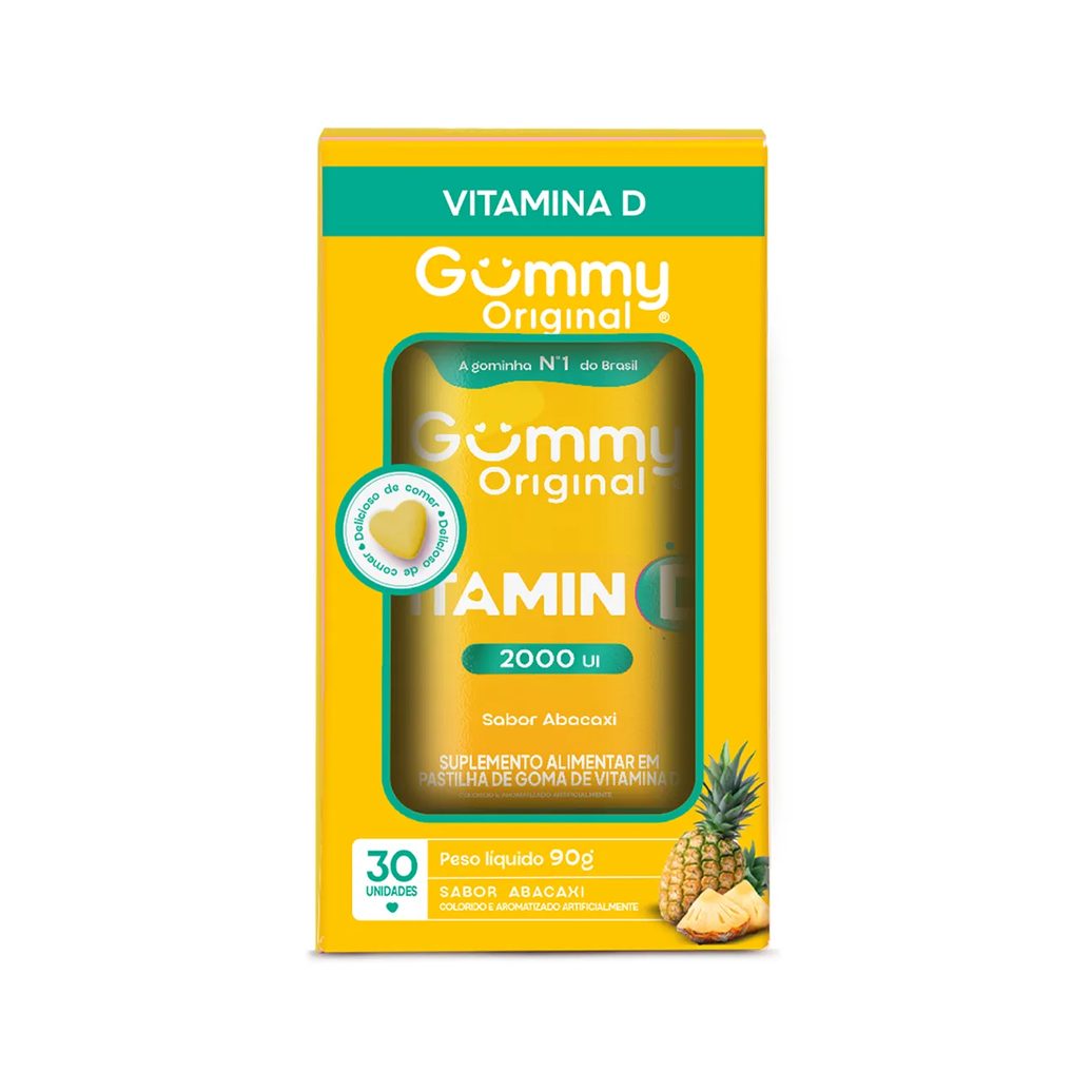 Vitamina D 2.000UI Gummy Vitamin D Abacaxi 30 gomas
