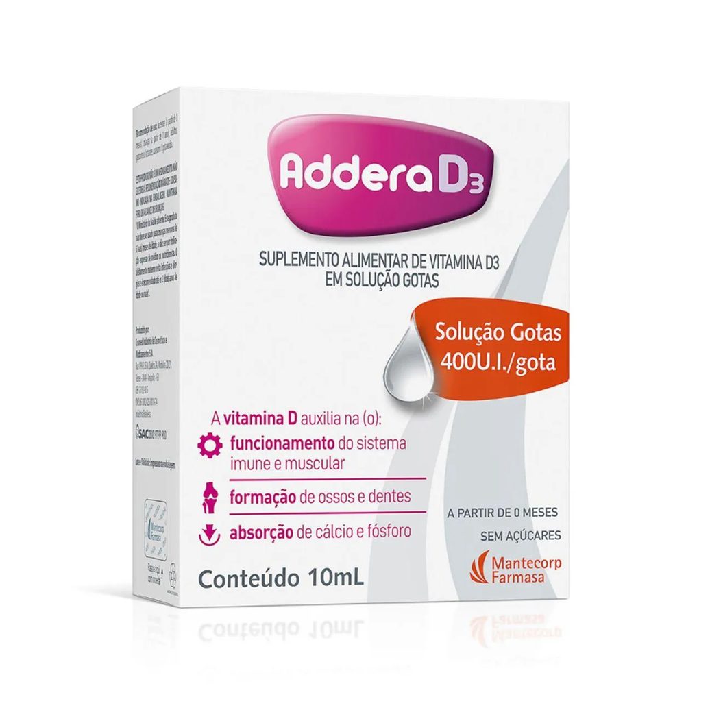 Vitamina D 400UI Addera D3 Gotas 10ml