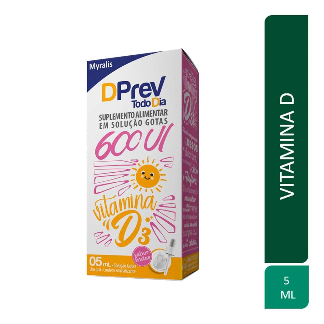 Vitamina D 600UI DPrev Todo Dia Frutas Gotas 5ml