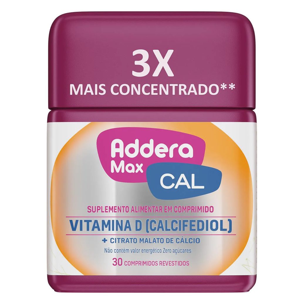 Vitamina D + Cálcio Adder Max Cal 30 comprimidos