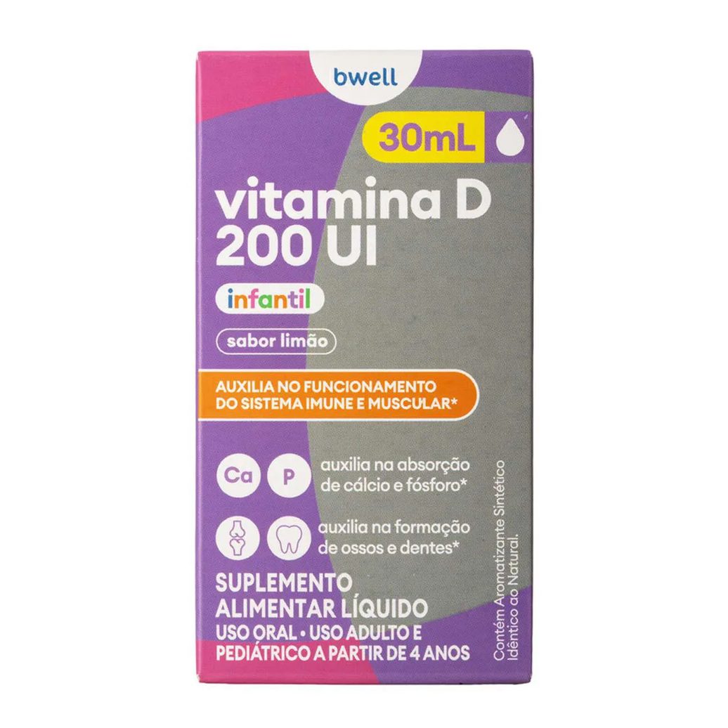 Vitamina D Infantil Bwell Limão Gotas 30ml