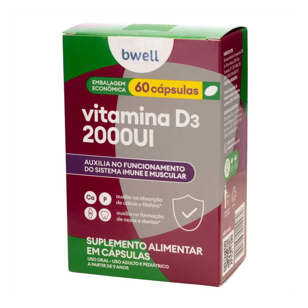 Vitamina D3 2.000UI bwell 60 cápsulas