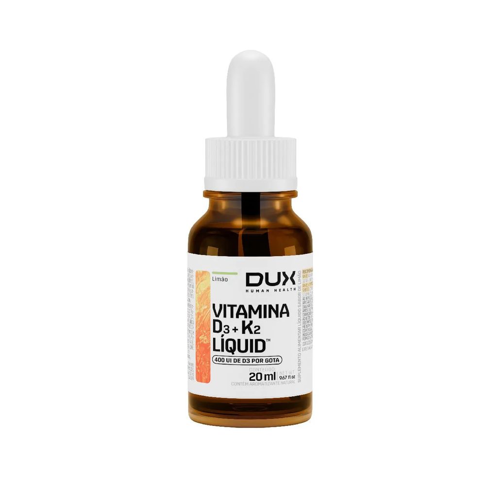 Vitamina D3 400UI + Vitamina K2 Dux Limão Gotas 20ml