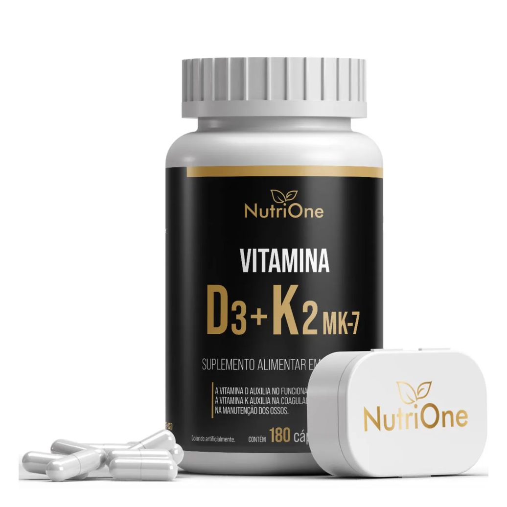 Vitamina D3 + K2 Mk7 Alta Concentração 180 Cáps – Nutrione
