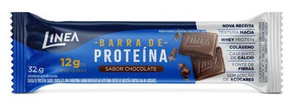 Barra De Proteína Chocolate Cobertura Chocolate Ao Leite Linea Caixa 384g 12 Unidades