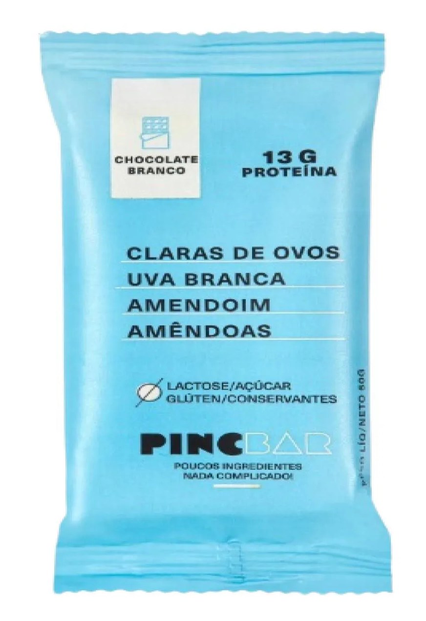 Kit Barra de Proteína Pincbar Chocolate Branco Sem Açúcar 50g 6 unidades