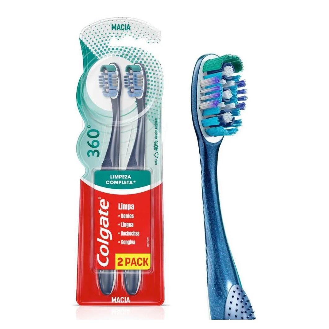 Escova de dentes Colgate 360º 2un
