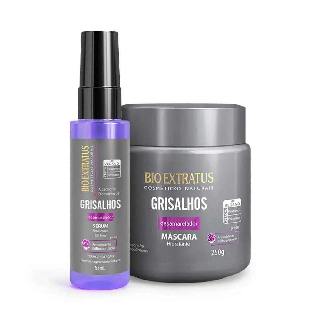 Kit Desamarelador Bio Extratus Grisalhos Máscara e Sérum