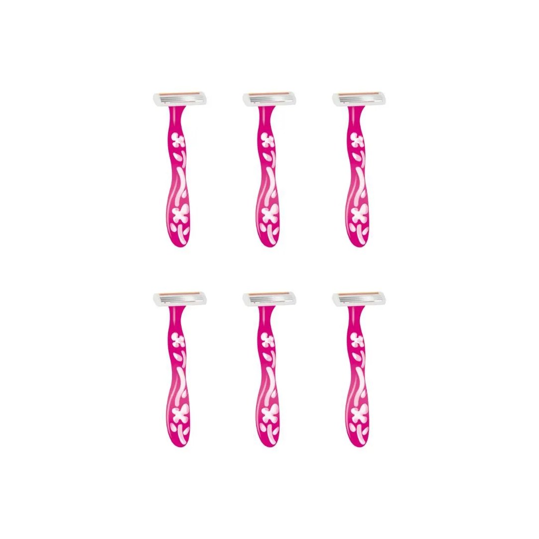 Aparelho de Barbear Bic Soleil Rosa-Kit C/6un