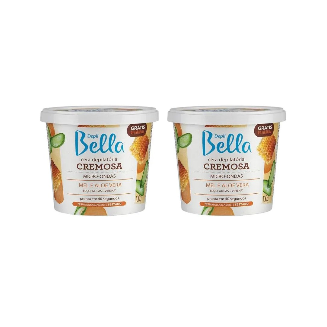 Depilatorio Depil Bella Cera 100g Microondas Mel - Kit C/2un