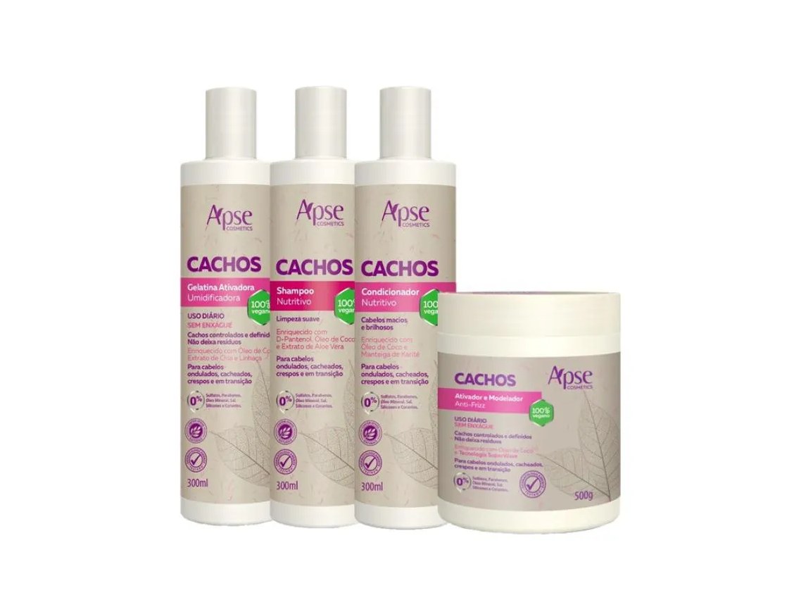 Kit Sos Cachos Shampoo, Condicionador, Ativador E Gelatina