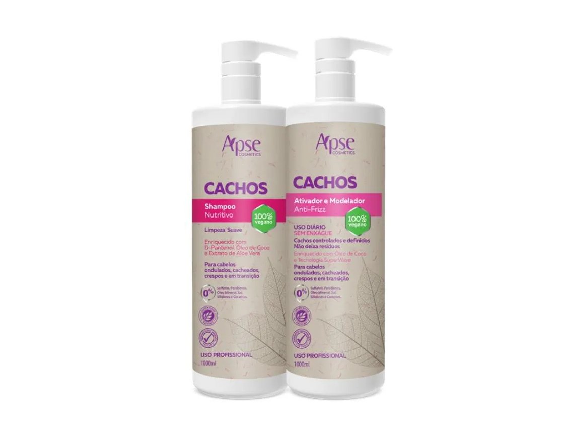 Kit Apse Shampoo E Ativador Profissional Cachos 1000ml
