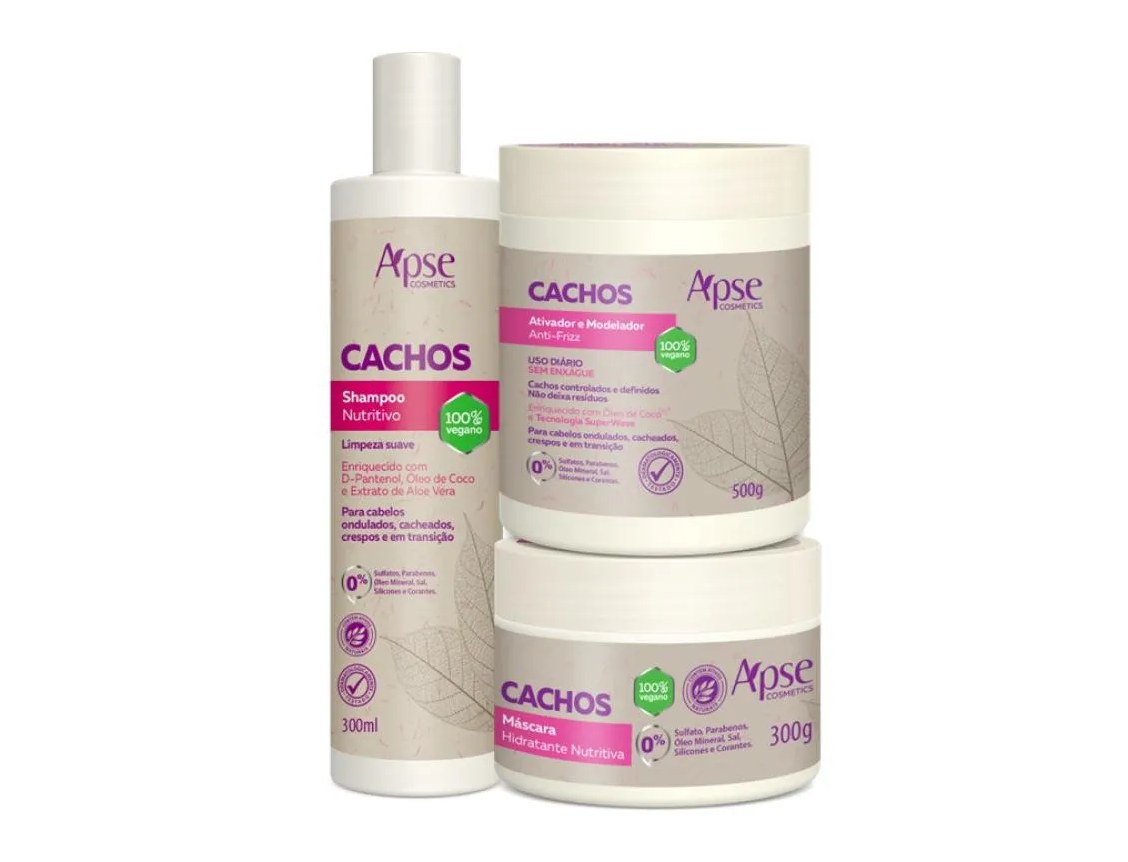Kit Apse Shampoo, Máscara E Ativador Cachos