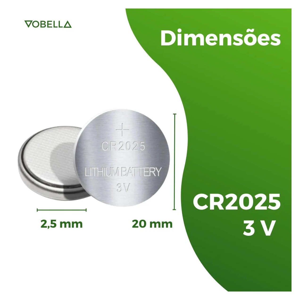 5 Baterias Pilha Moeda Cr2025 3v Blister Cartela Elgin