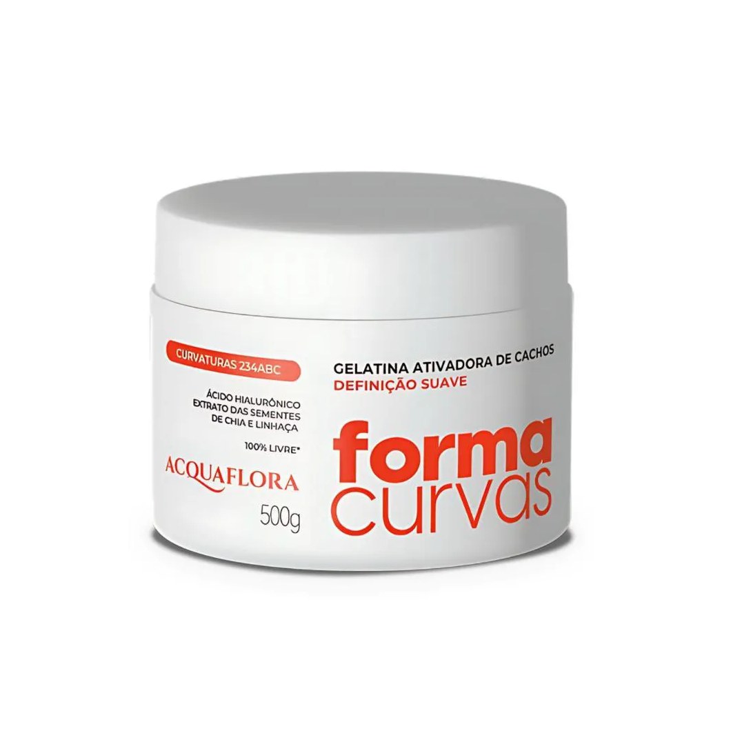 Gelatina Ativadora de Cachos Acquaflora Forma Curvas Definição Suave 500g