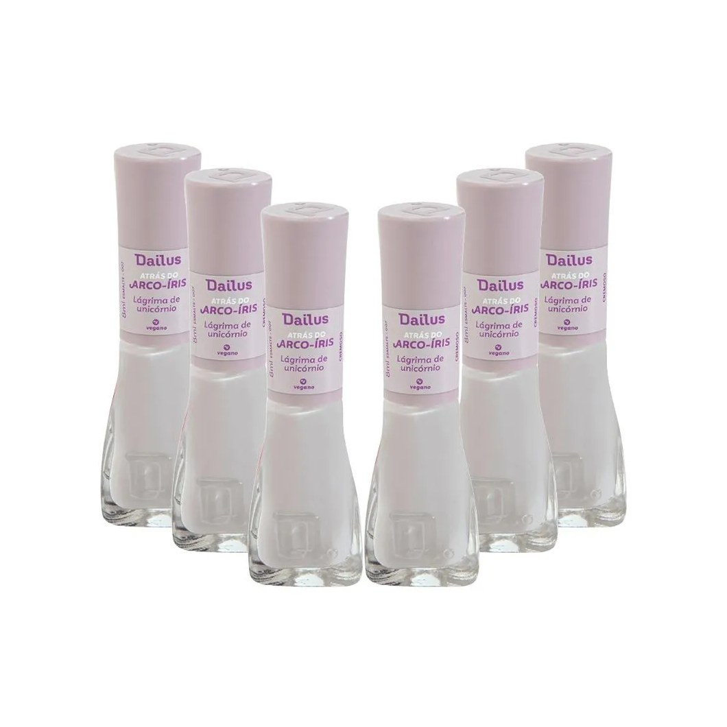 Kit Esmaltes Dailus Cremoso Coleção Atras do Arco Íris - Lagrimas de Unicórnio (6 Unidades)