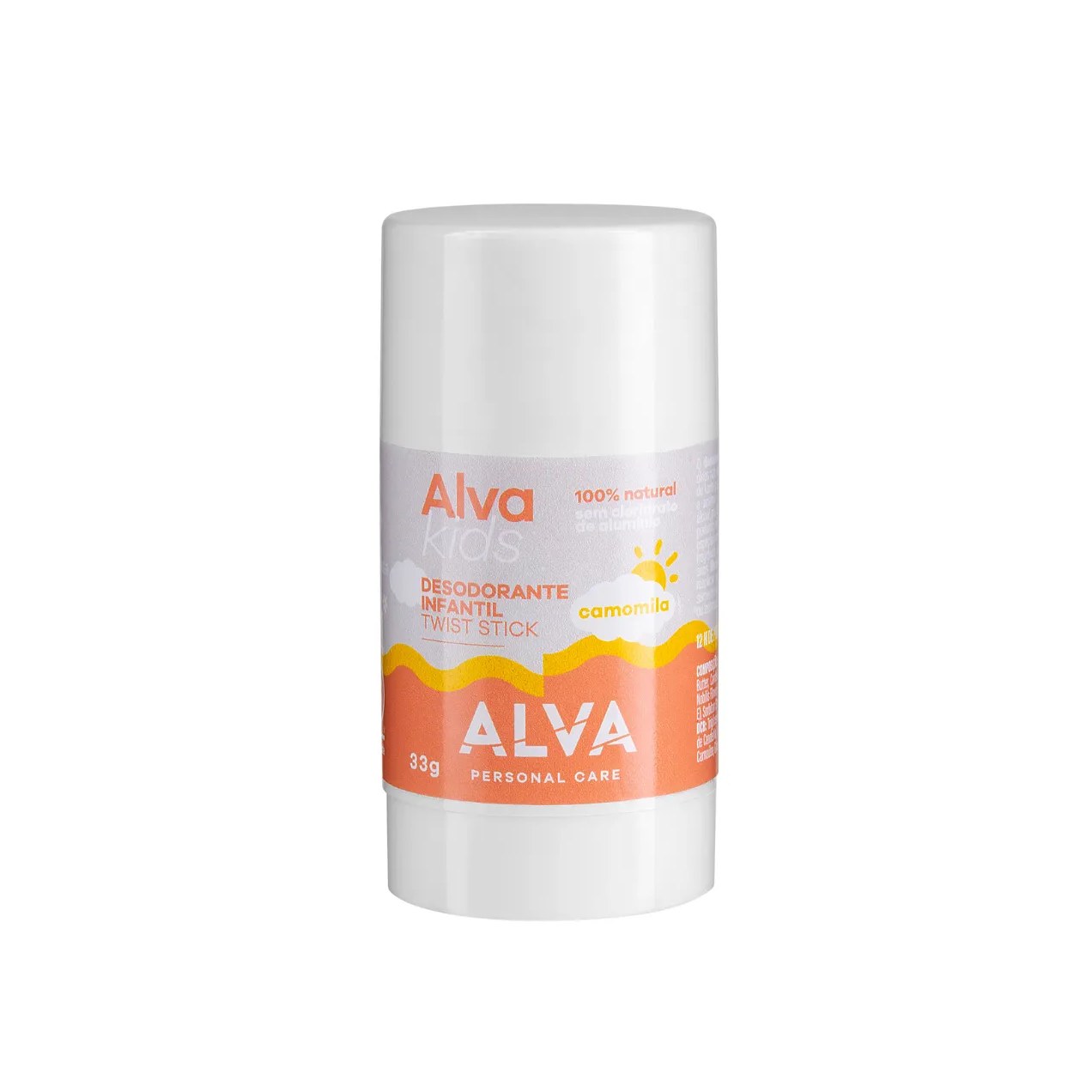 Desodorante Natural Infantil Alva Kids Twist Stick Camomila 33g