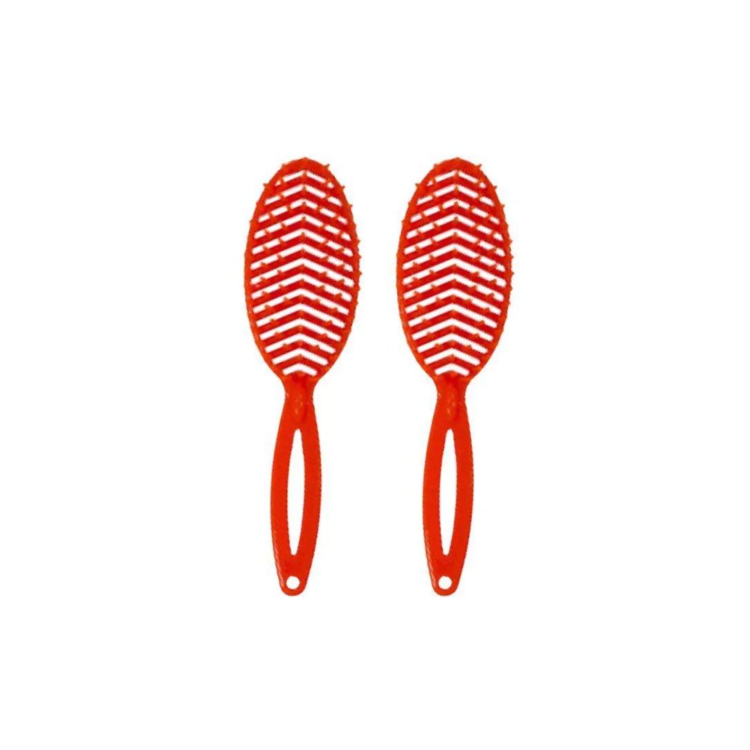 Escova de Cabelo Darma Flex 339 Oval Laranja - Kit C/ 2un
