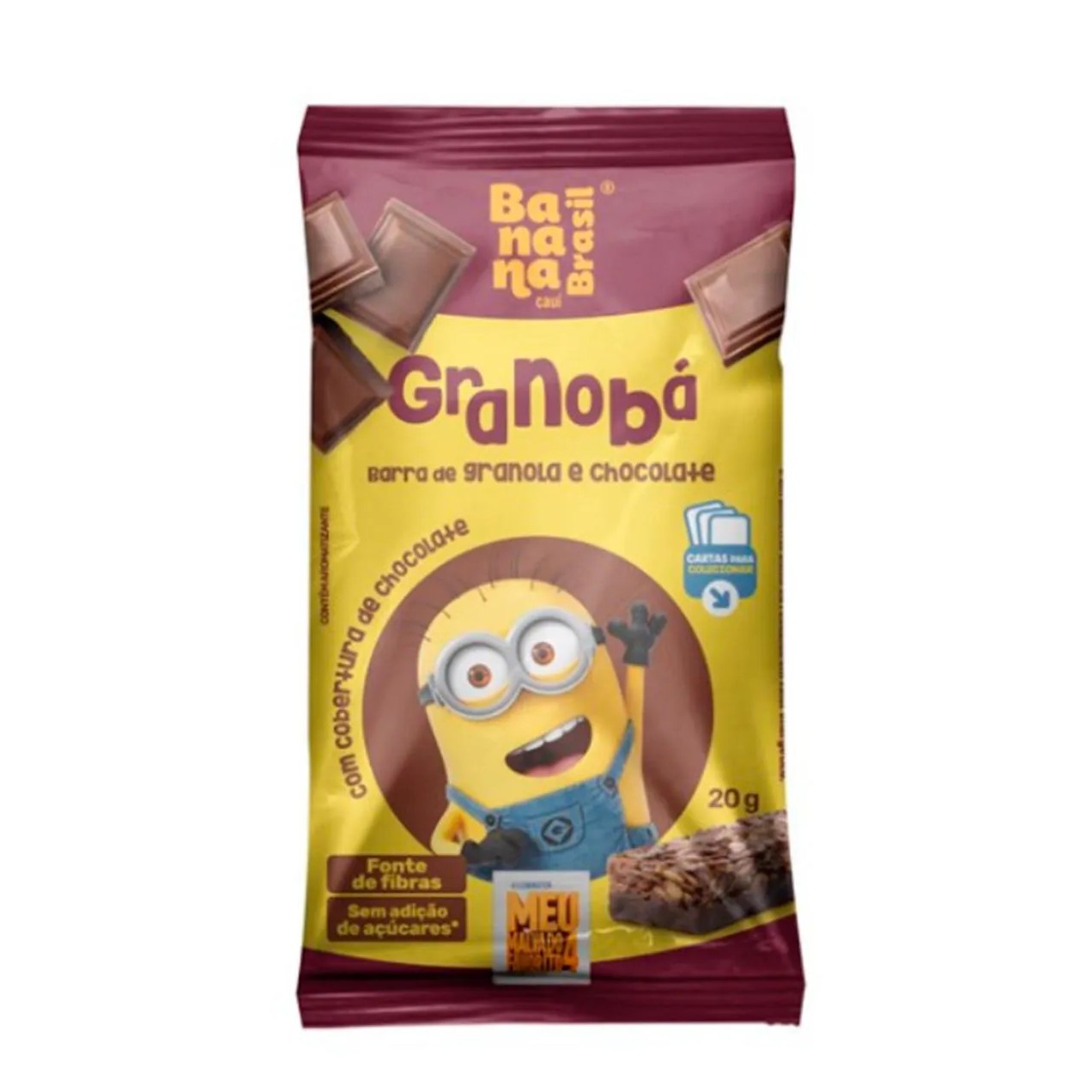 Barra de Granola Granobá Banana Brasil Cobertura de Chocolate 20g