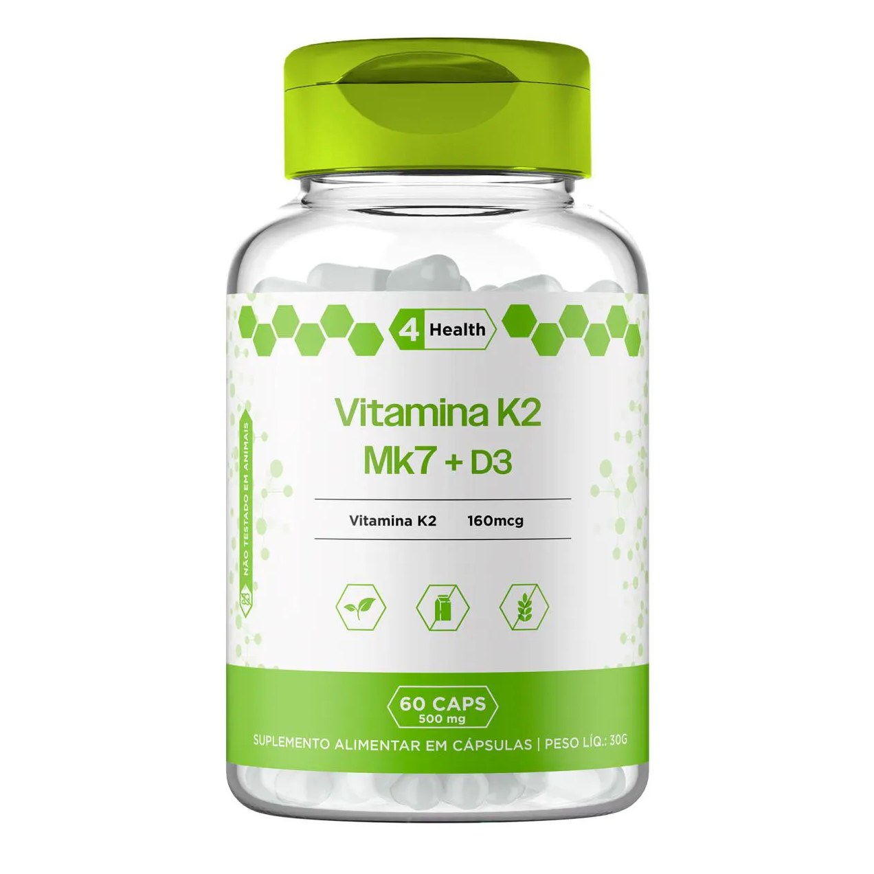 Vitamina K2 Mk7 160mcg + D3 2000ui - 4 Health
