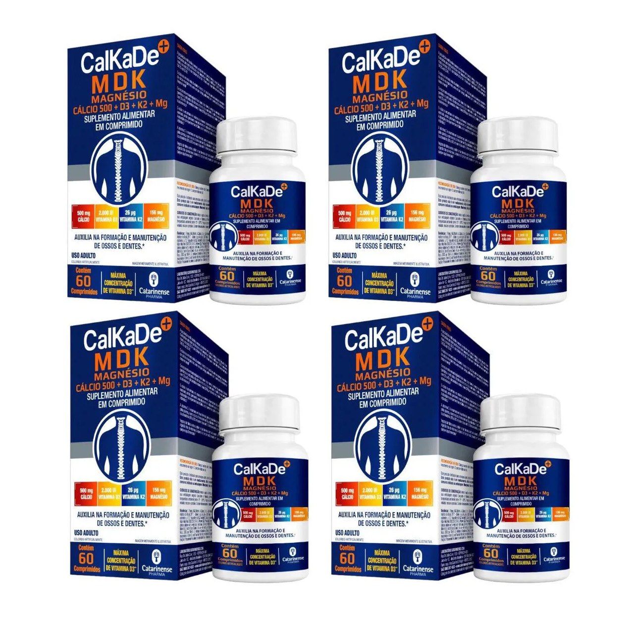4 Caixas Suplemento Alimentar Calkade Mdk 60 comprimidos