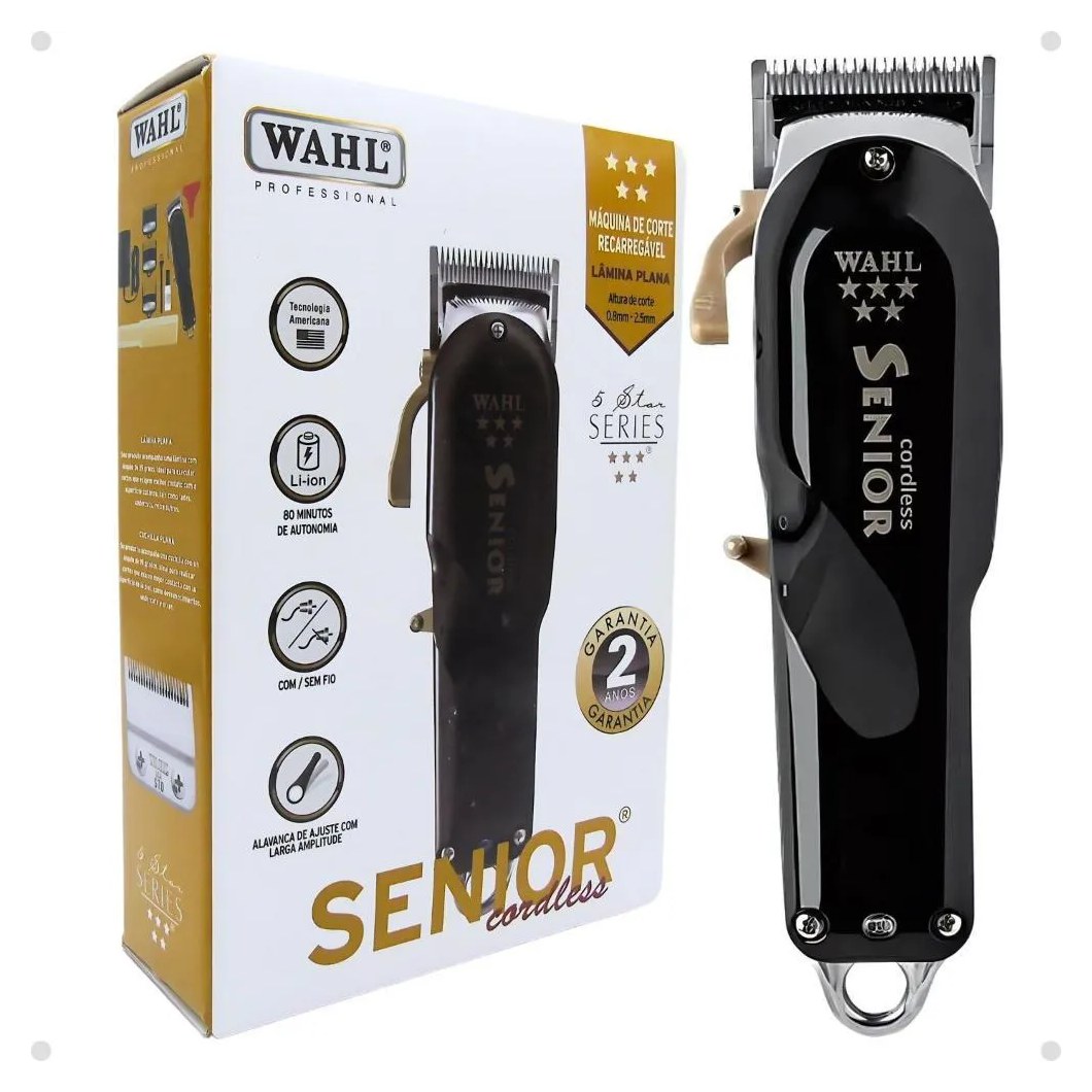 Máquina de Corte Recarregável Wahl Senior Cordless Bivolt
