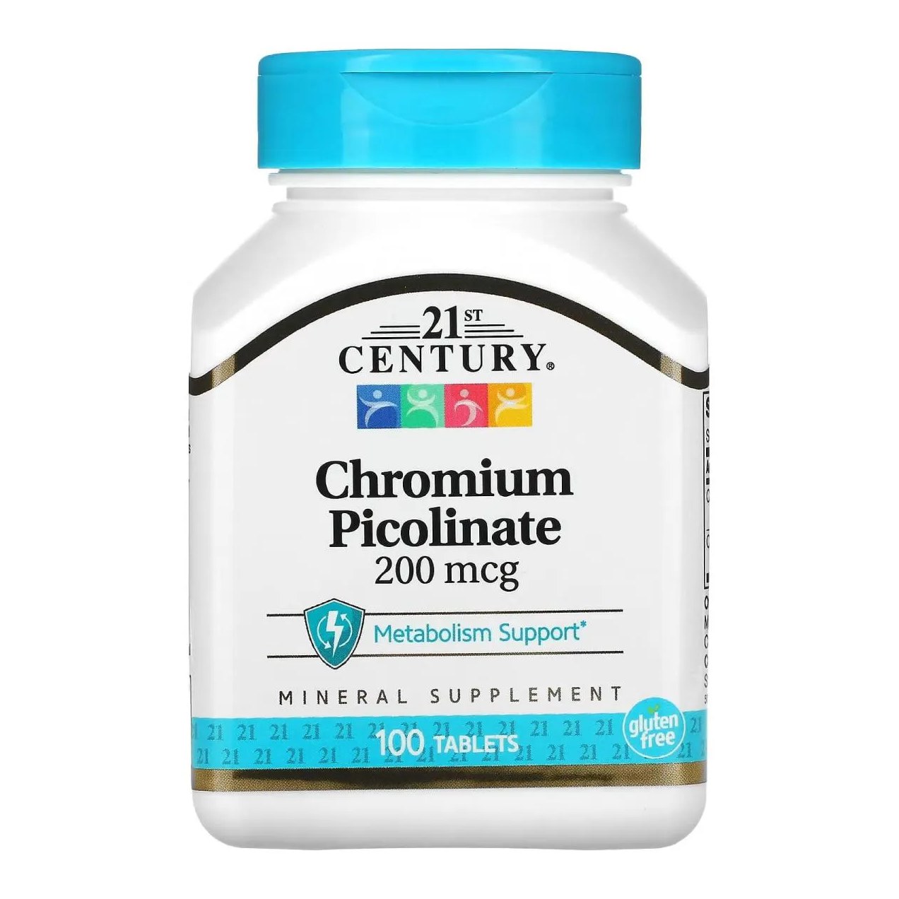 Picolinato de Cromo 200mcg 100 Tablets - 21st Century