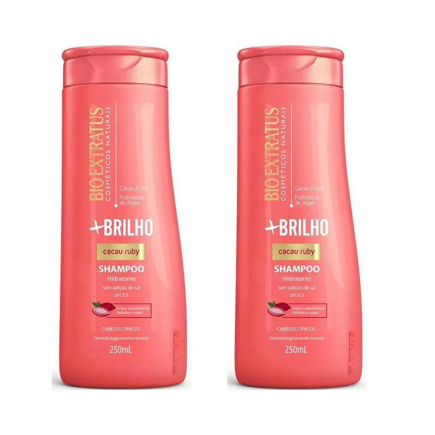 Kit 2 Shampoo Hidratante Mais Brilho 250 Ml Bio Extratus