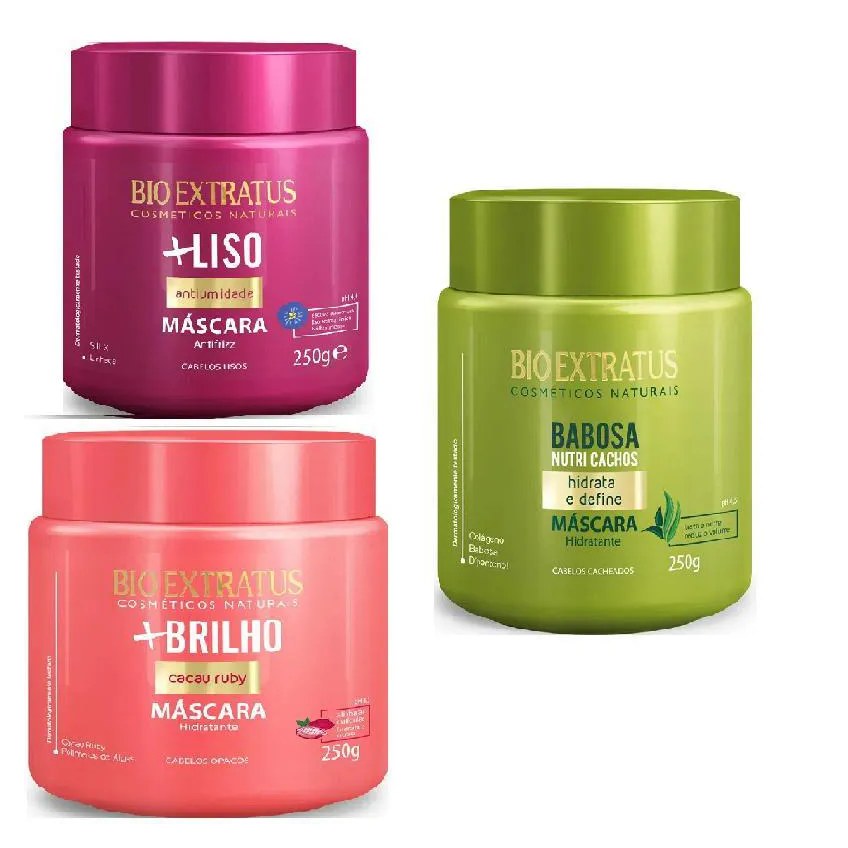 Kit Cronograma Capilar Hidratação Mais Liso + Nutri + Brilho 250Gr