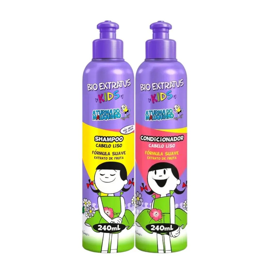 Kit Infantil Cabelo Liso Kids 1 Shampoo 240Ml 1 Condicionador 240Ml